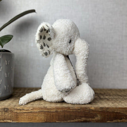 Jellycat Little Moonbeam Elly - Nugget Elephant White Textured Retired 12”