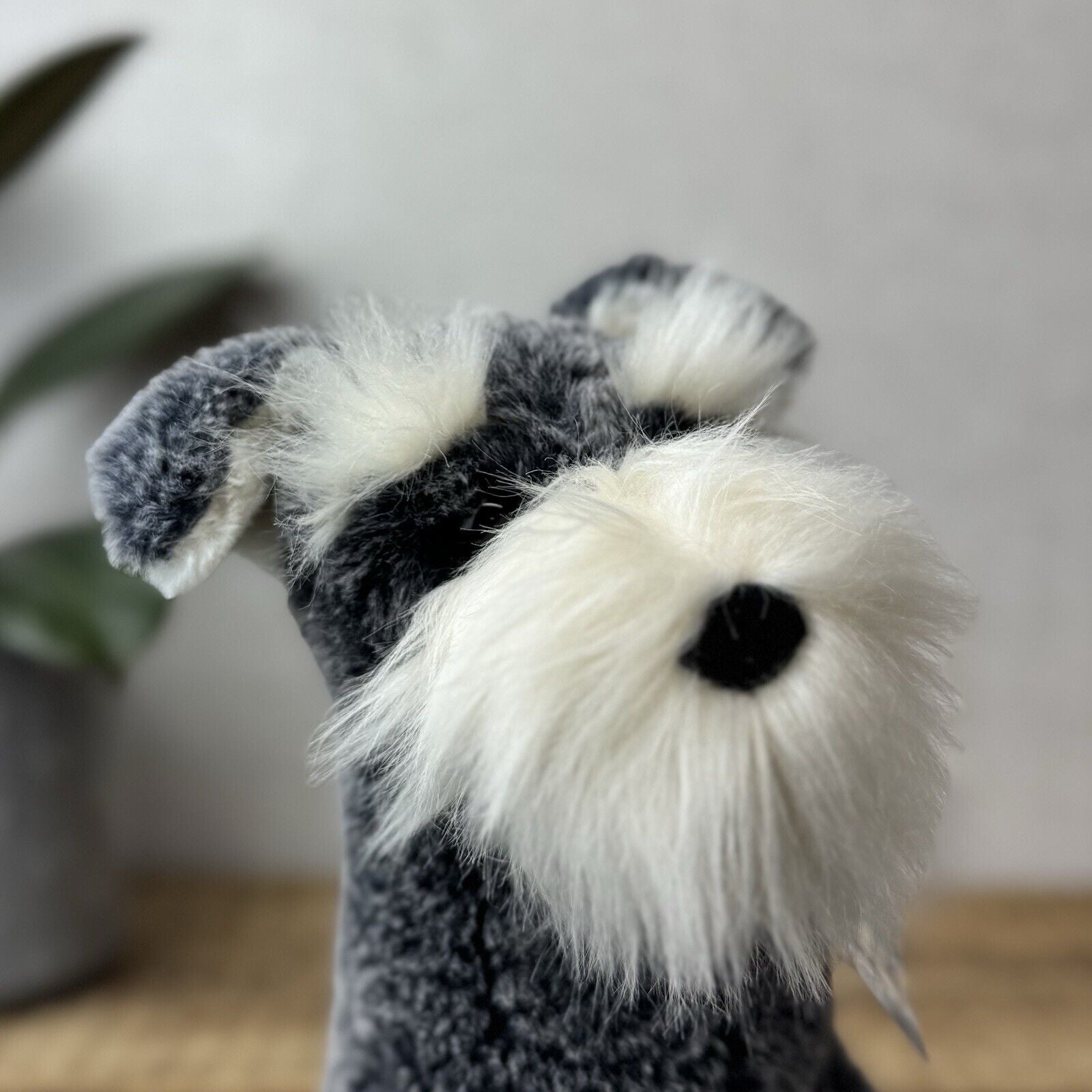 Jellycat Lawrence Schanuzer - Grey Sitting Fluffy Schnauzer Dog Beanie Soft Toy
