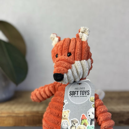 Jellycat Small Cordy Roy Fox - Small Orange Corduroy Fox Beanie Plush 8" (#2)