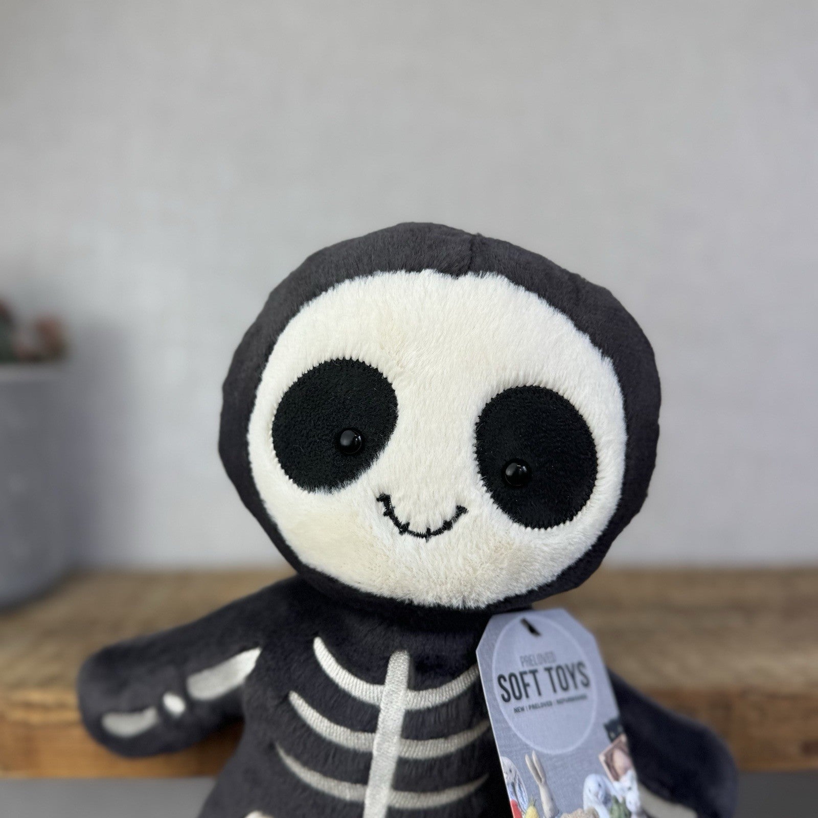 Jellycat Skeleton Bob - Skeleton Plush Soft Toy Beanbag Retired 12"