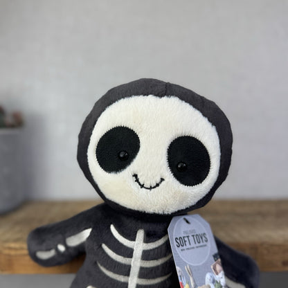Jellycat Skeleton Bob - Skeleton Plush Soft Toy Beanbag Retired 12"