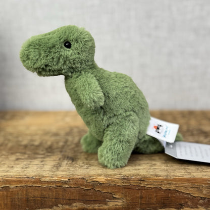 Jellycat Mini Fossily T-rex - Tiny Dinosaur Beanie Plush Retired Mini Dino 6"