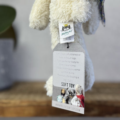 Jellycat Chi Chi Bunny Cream - Small Rabbit With Scarf Beanie Retired Rare 10”