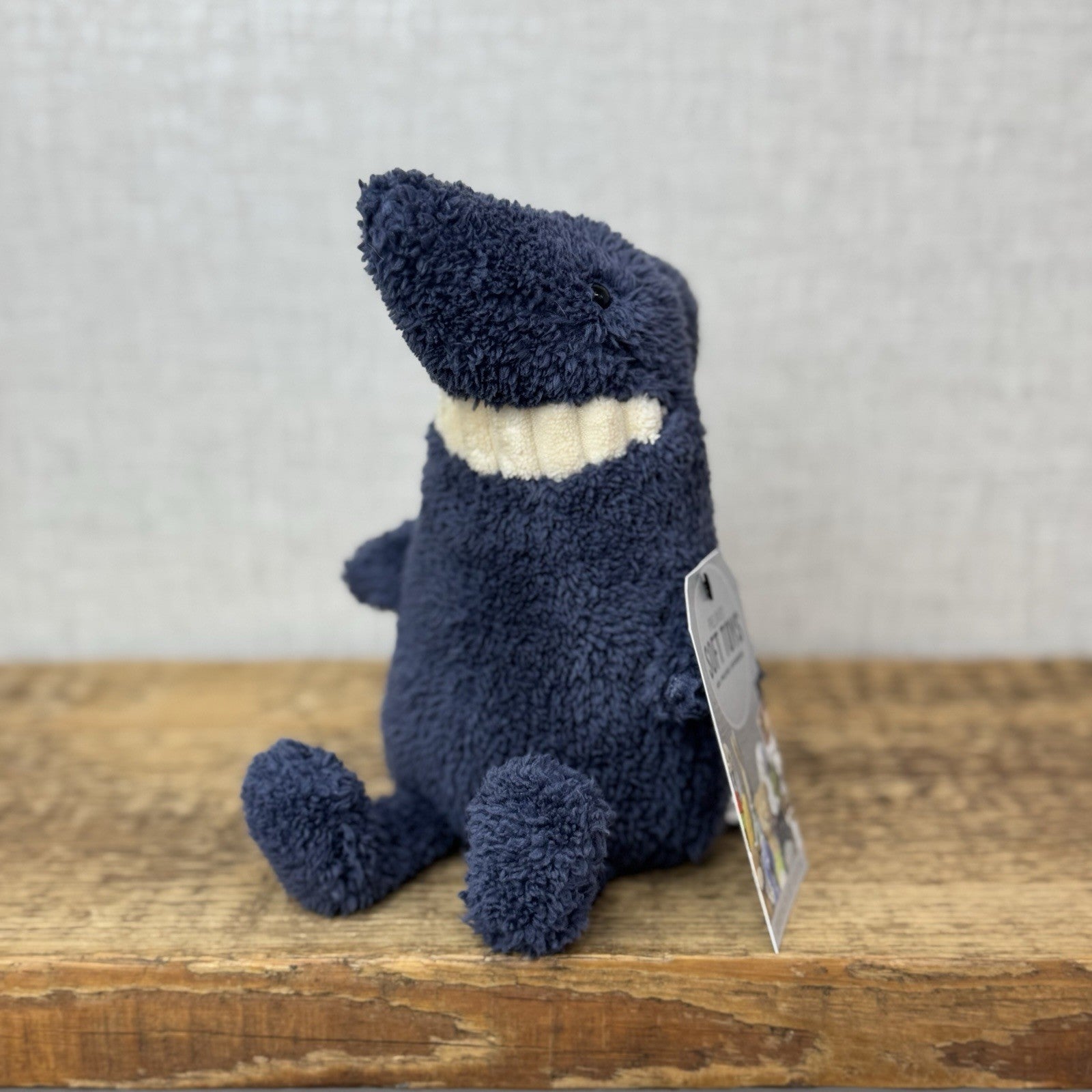 Jellycat Small Toothy Shark - Small Smiley Rare Retired Beanie Blue Shark 9"