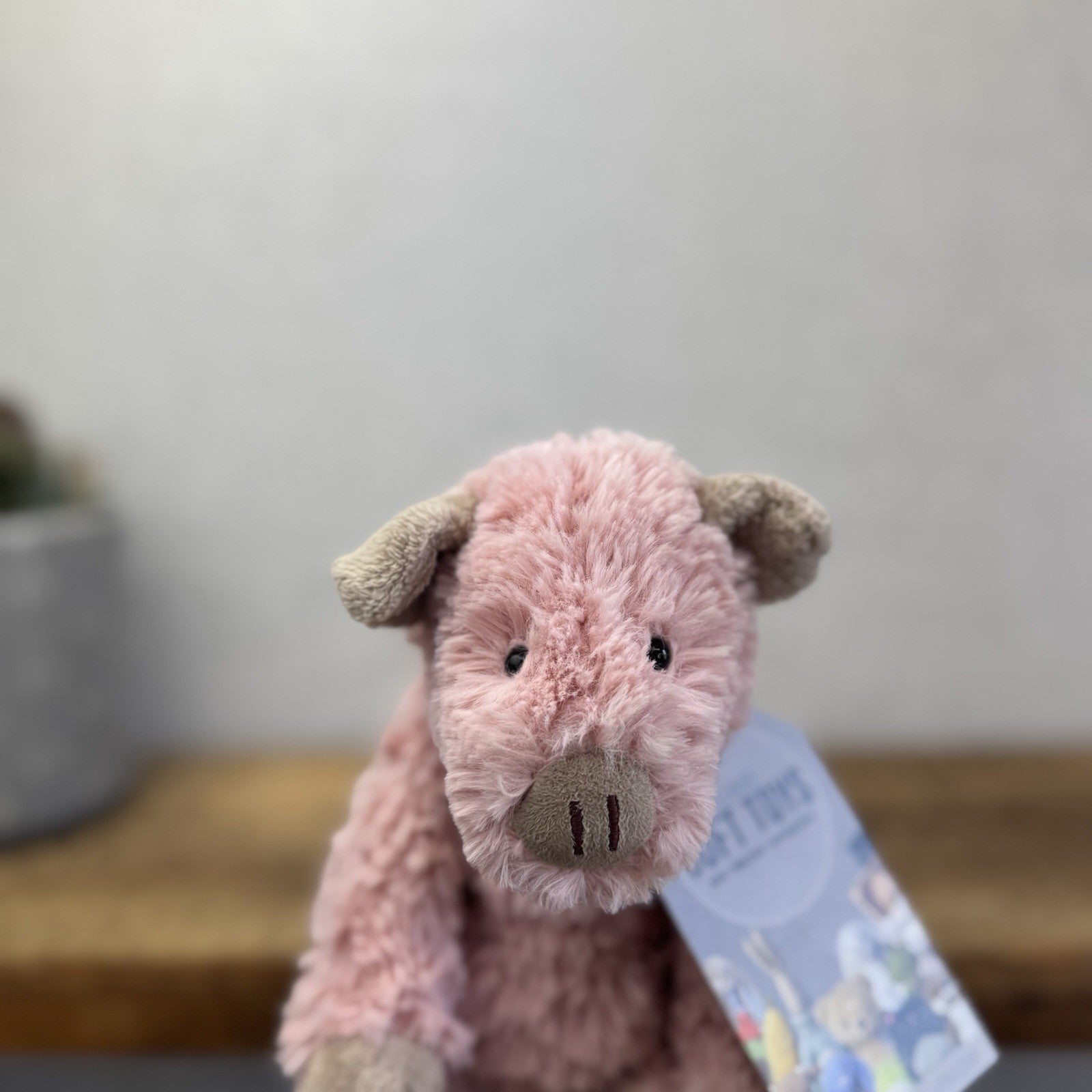 Jellycat Small Fuddles Pig - Pink Piglet Textured Beanie Retired Rare 8"
