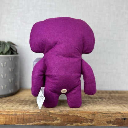 Fuggler Funny Ugly Monster Annoyed Alien Three Eyed Purple Alien Plush Felt 9"