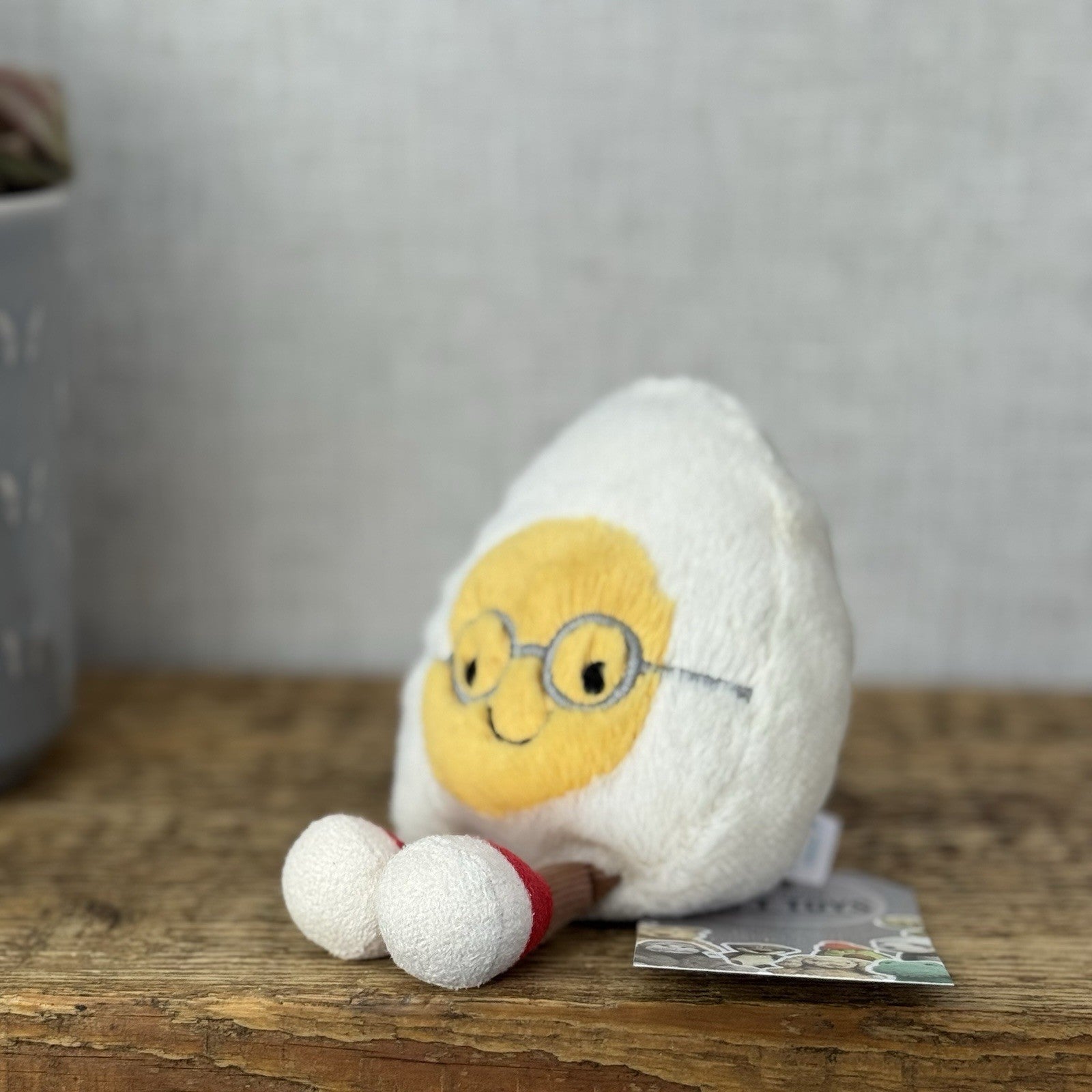 Jellycat Amuseable Geek Egg - Egg In Glasses & Sneakers Soft Toy Mini 5”