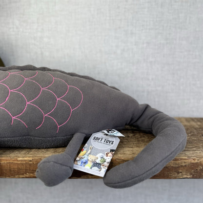Jellycat Zaggy Chameleon - Green Chameleon Soft Toy Beanie Large Grey/Pink 19”