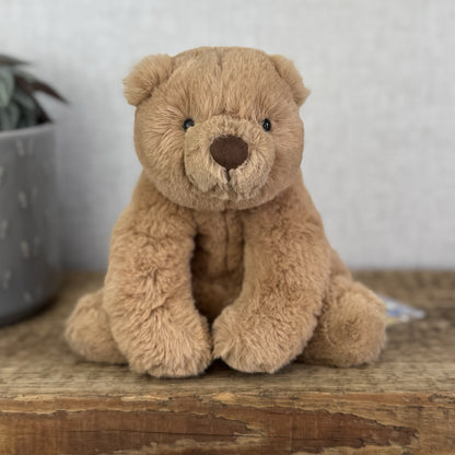 Jellycat Small Cecil Bear - Small Sitting Brown Retired Jellycat Bear - Small 8"