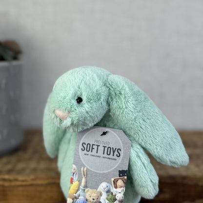 Jellycat Small Bashful Mint Bunny - Green Small Bashful Rabbit Rare, Retired 8"