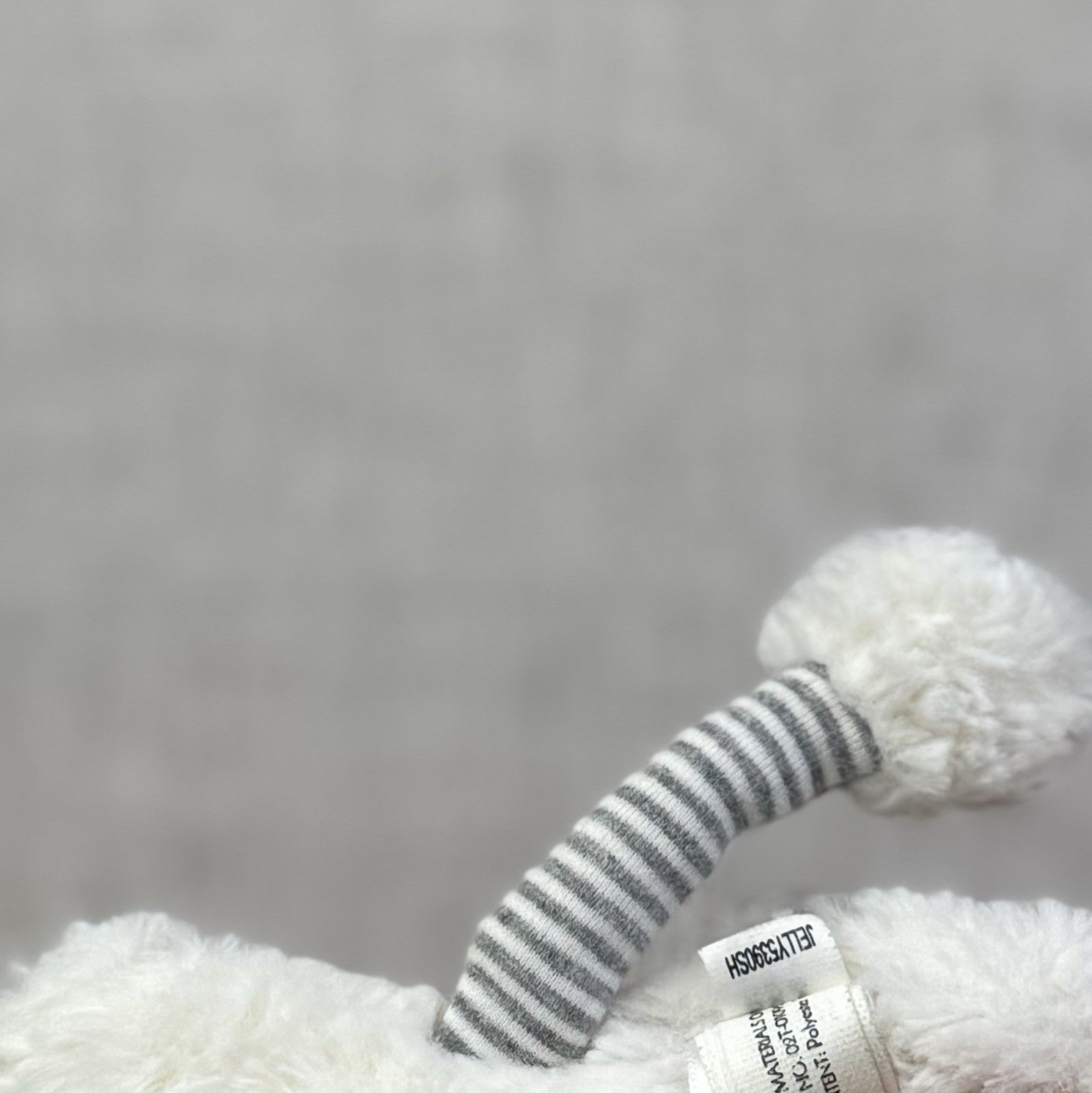 Jellycat Little Star Musical Pull - White/Grey Striped Neutral Music Toy 