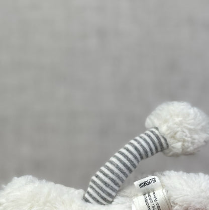 Jellycat Little Star Musical Pull - White/Grey Striped Neutral Music Toy 