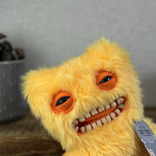 Fuggler Mr Buttons - Rare Yellow Fluffy Funny Ugly Monster Retired Teeth Monster