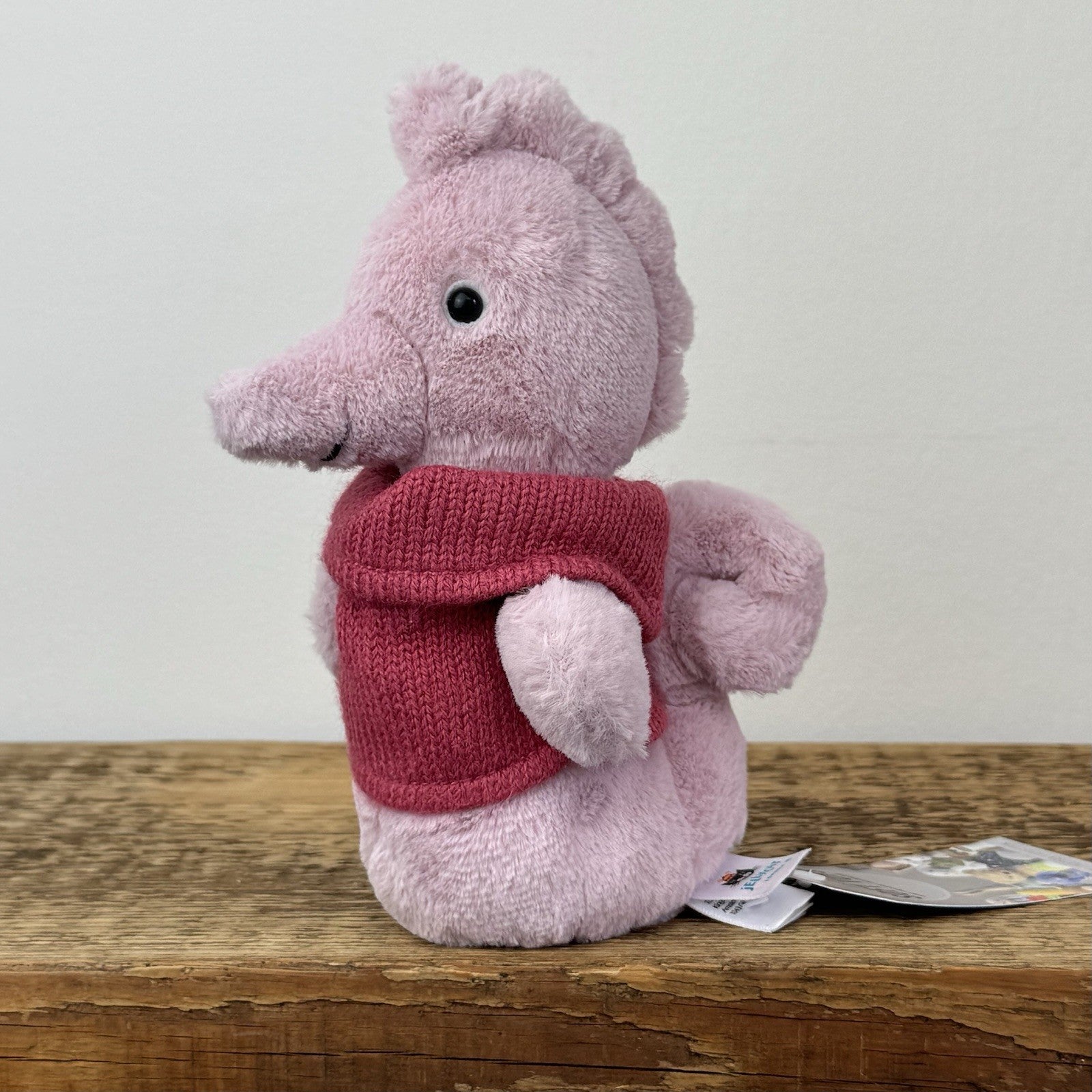 Jellycat Cozy Crew Seahorse Soft Toy - Pink Sea Horse With Jumper Soft Toy 8"