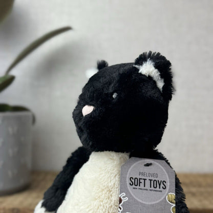 Jellycat Medium Bashful Tuxedo Cat - Black/White Cat Retired Kitty Cat 12”