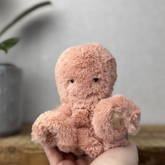 Jellycat Baby Odell Octopus - Small Pink Soft Toy Octopus Beanie Plush 5"