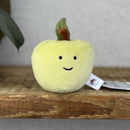 Jellycat Fabulous Fruit Apple - Green Apple Velour Play Food Soft Toy Beanie 4”