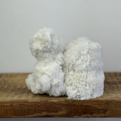 Little Jellycat Wilkie Bear Soother - White Curly Fur Bear NWOT Retired Rare