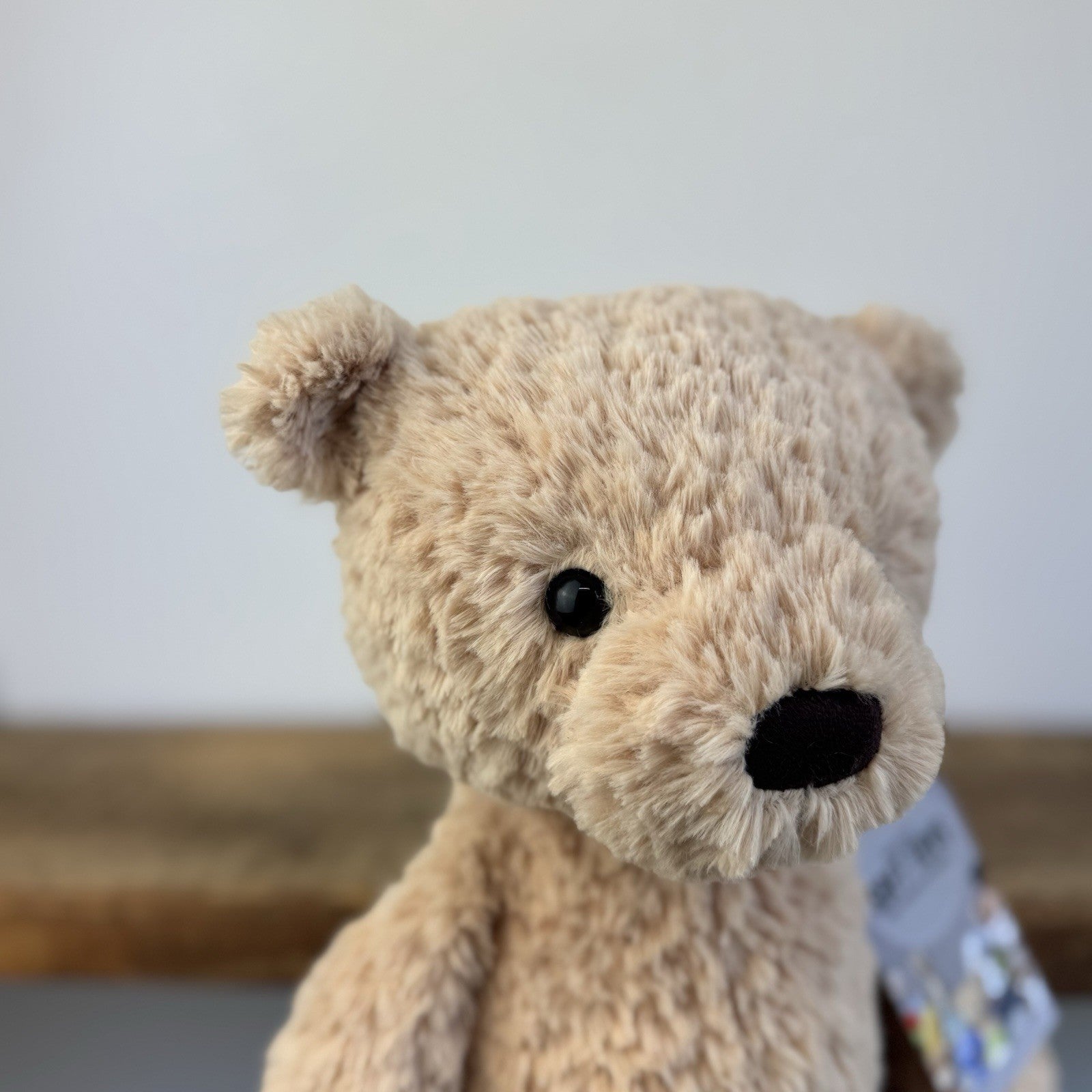 Jellycat Medium Finley Bear Soft Toy Textured Light Sandy Bear Soft Toy 16"