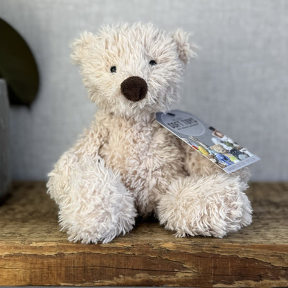 Jellycat Small Biscuit Bear - Curly Off White Small Beanie Bear Rare Retired 7"