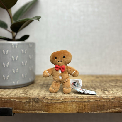 Jellycat Tiny Festive Folly Gingerbread - Tiny Gingerbread Jellycat With Tags 4"