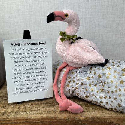 Ark Premier Pink Flamingo Beanie Bird - Christmas Gift Soft Toy Wrapped & Ready