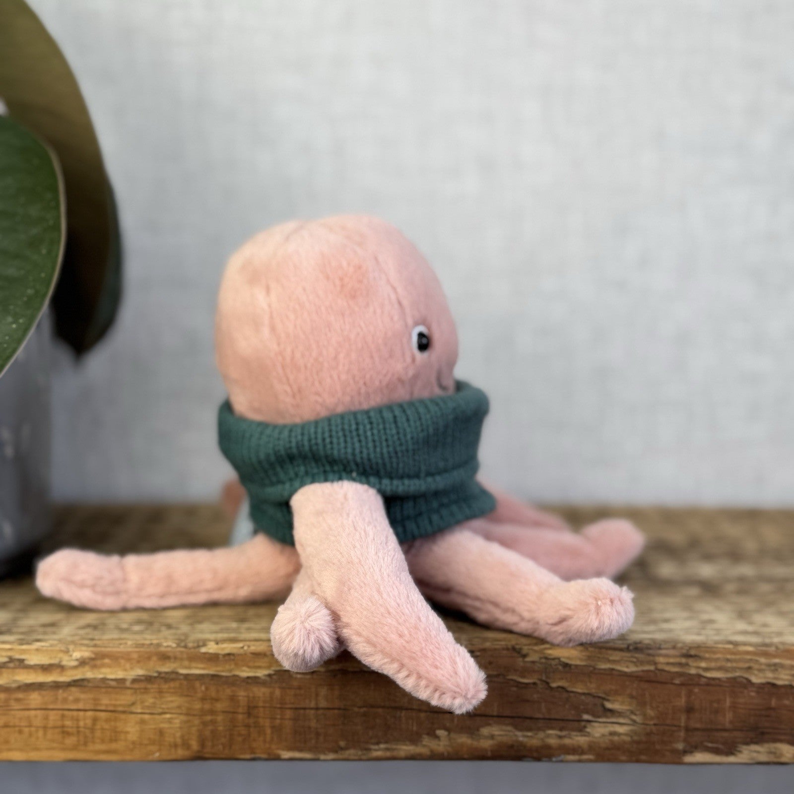 Jellycat Cozy Crew Octopus - Peach Octopus Beanie In A Jumper Cute Retired  5"