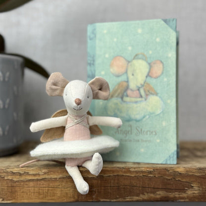 Maileg Angel Mouse, Big Sister In Book - New Without Tags Retired 2020