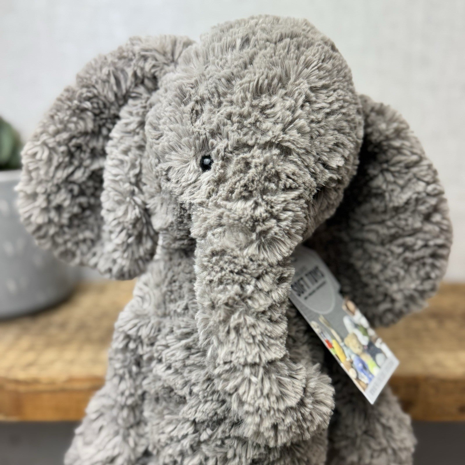 Jellycat Medium Mumble Elephant - Medium Dark Grey Jellycat Elephant 14"