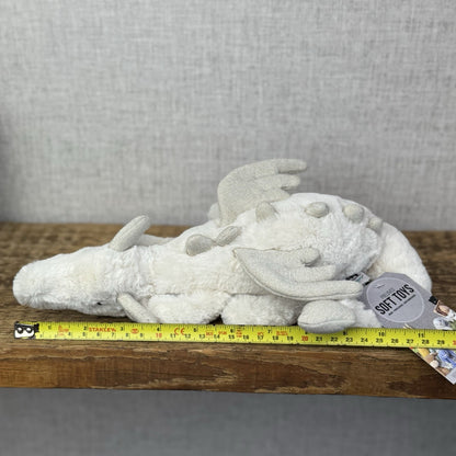 Jellycat Little Snow Dragon - White/Glitter Beanie Small Dragon Retired 11”