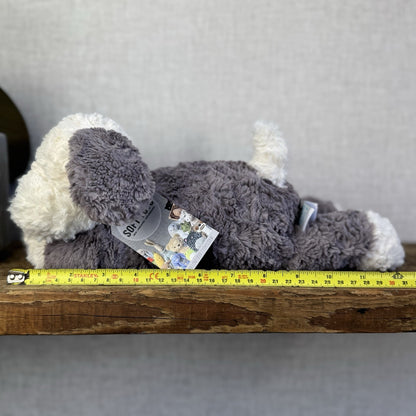 Jellycat Tumblie Sheepdog Grey & White Laying Puppy Dog Soft Toy Plush 14” (#3)