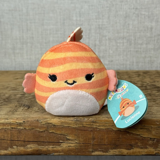 Squishmallow Micromallow With Tag - Lucienne Orange Striped Fish Mini Squish 3"