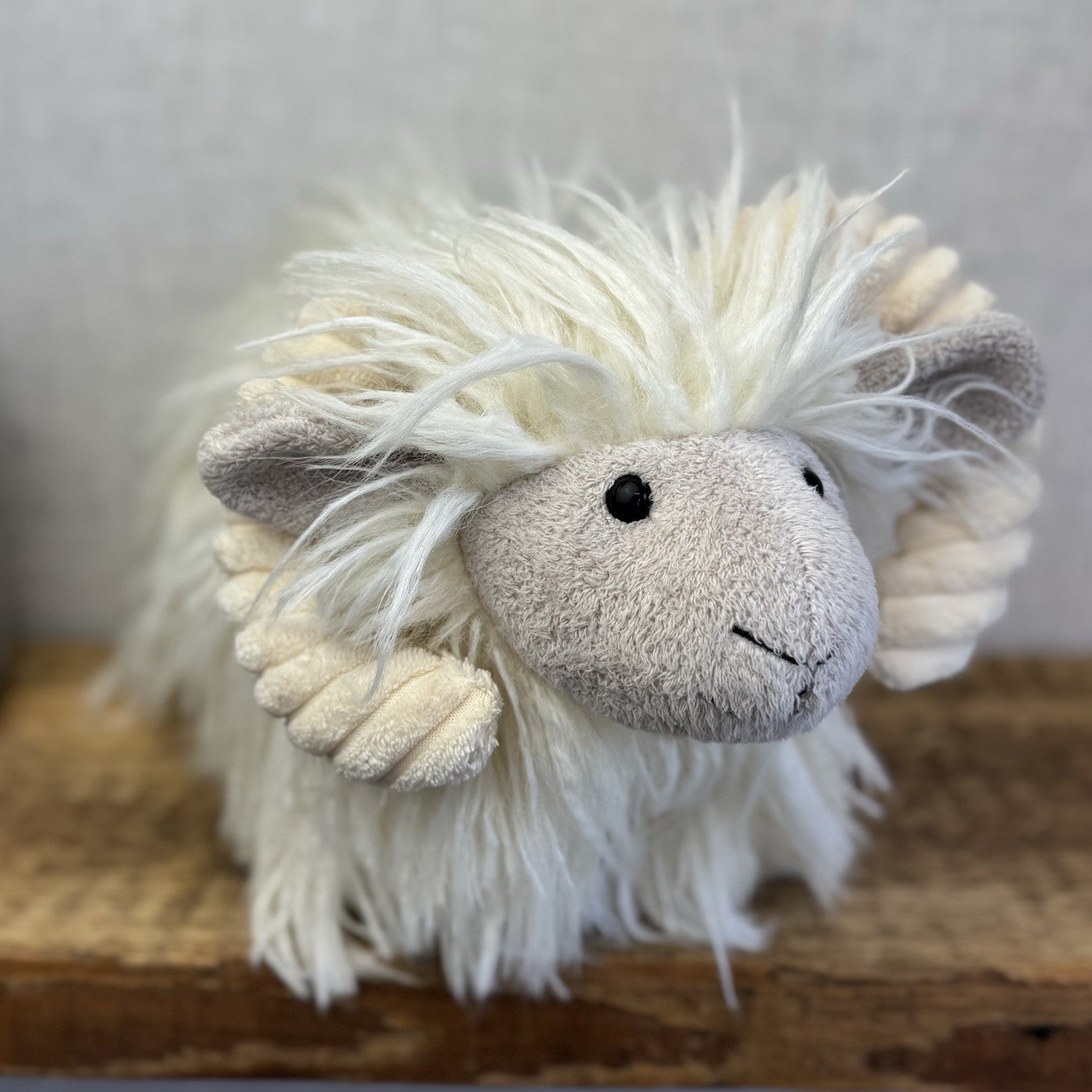 Jellycat Charming Ram - Large Fluffy Long Haired Sheep/Ram Farm Animal Tags 12"