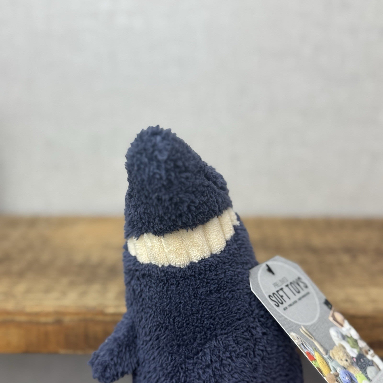 Jellycat Small Toothy Shark - Small Smiley Rare Retired Beanie Blue Shark 9"