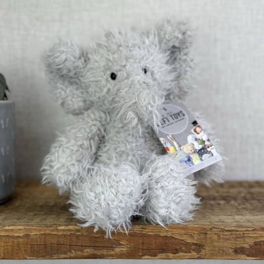 Jellycat Angora Evan Elephant - Super Fluffy Light Grey Beanie Elephant Retired