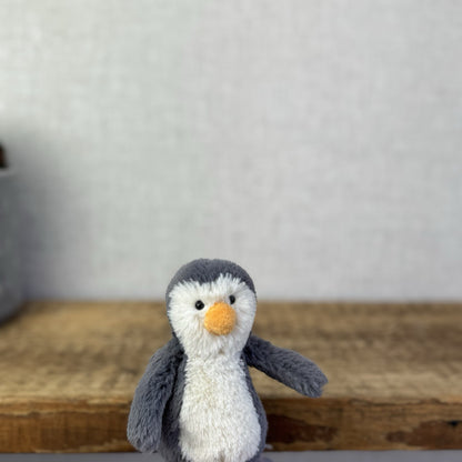 Jellycat Tiny Baby Bashful Penguin - Grey/White Miniature Penguin Beanie 5"