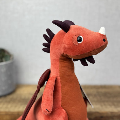 Jellycat Paprika Dragon - Red Retired Jellycat Dragon Soft Toy Plush Beanie 12"