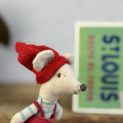 Maileg Little Brother Christmas Mouse 2012 Retired Little Mouse Louis Matchbox