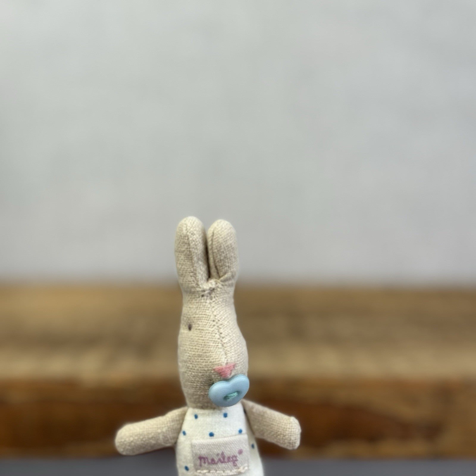 Maileg MY Baby Rabbit 2016 - Retired Baby Bunny With Button Dummy Miniature