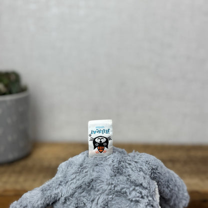 Jellycat Tuffet Cat - Medium Grey Kitten Kitty Beanie Plush Textured Retired 12"