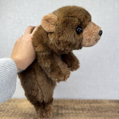 TY Baby Buddy Bear 1991 - Rare Flat Black Bear Brown Floppy Bear Hard To Find