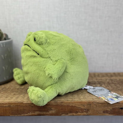 Jellycat Ricky Rain Frog - Green Soft Toy Frog Beanie Plush Medium 7"