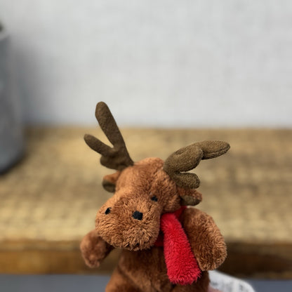 Marks & Spencers Soft Toy Stag Deer Mini Beanie Christmas Scarf Vintage 4"