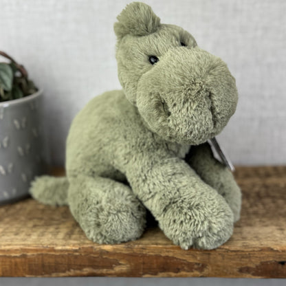 Jellycat Medium Huggady Dinosaur- Floppy Green Dino Soft Toy Retired 10" (#2)