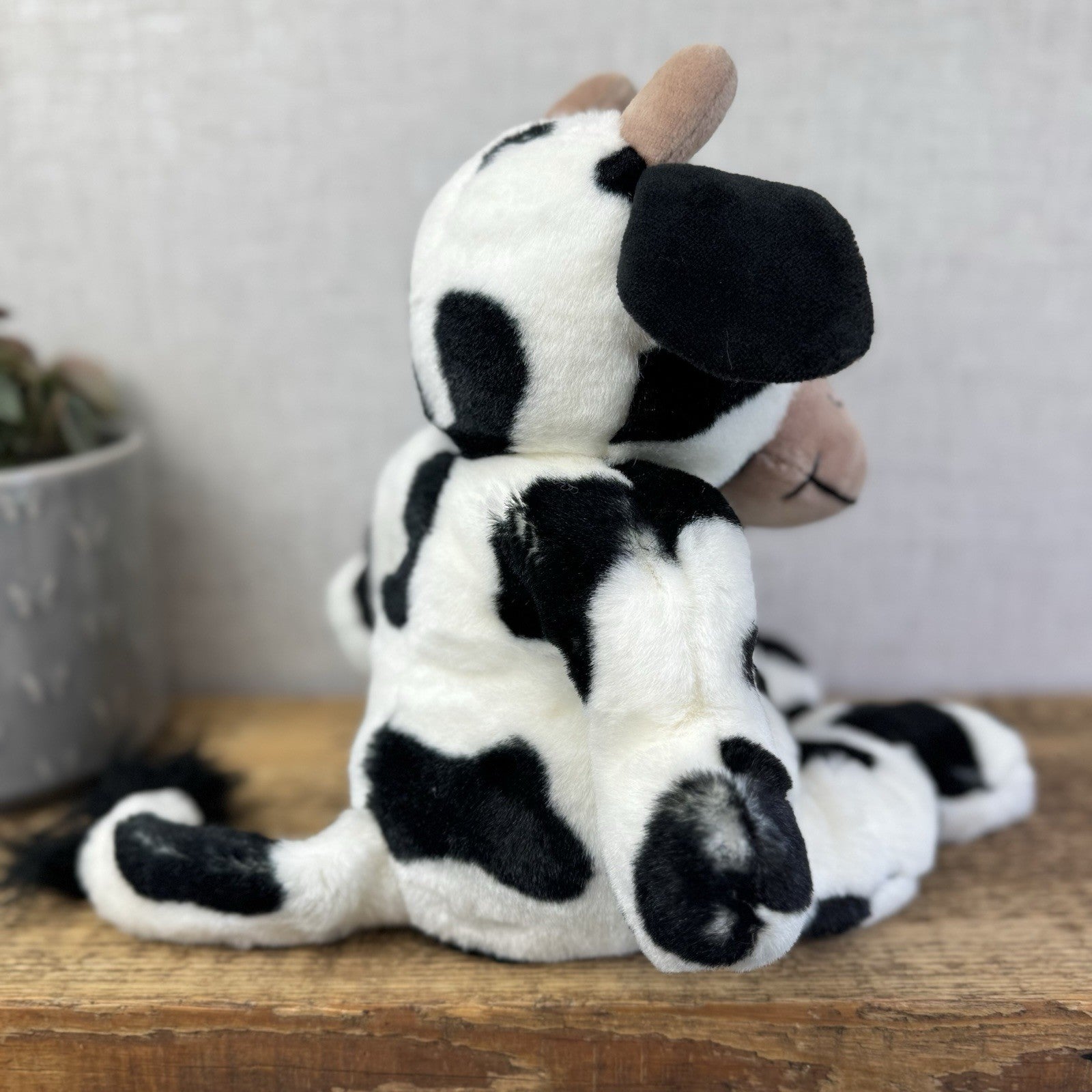 Jellycat Medium Squidgy Black & White Cow - Beanie Cow Vintage Rare With Tags