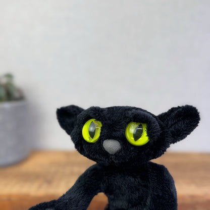 Manhattan Toy Lanky Cats Ziggy - Black Floppy Kitten Soft Toy Without Tag 13”
