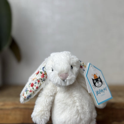 Jellycat Baby Cream Blossom Bashful Bunny - Baby Cream Rabbit New With Tags 5”