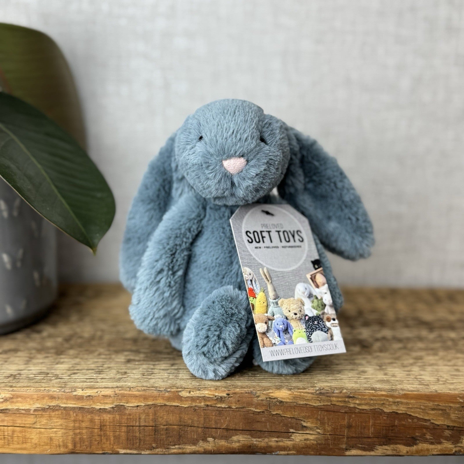 Jellycat Small Dusky Blue Bashful Bunny - Small Grey/Blue Rabbit Bunny 8" (#2)