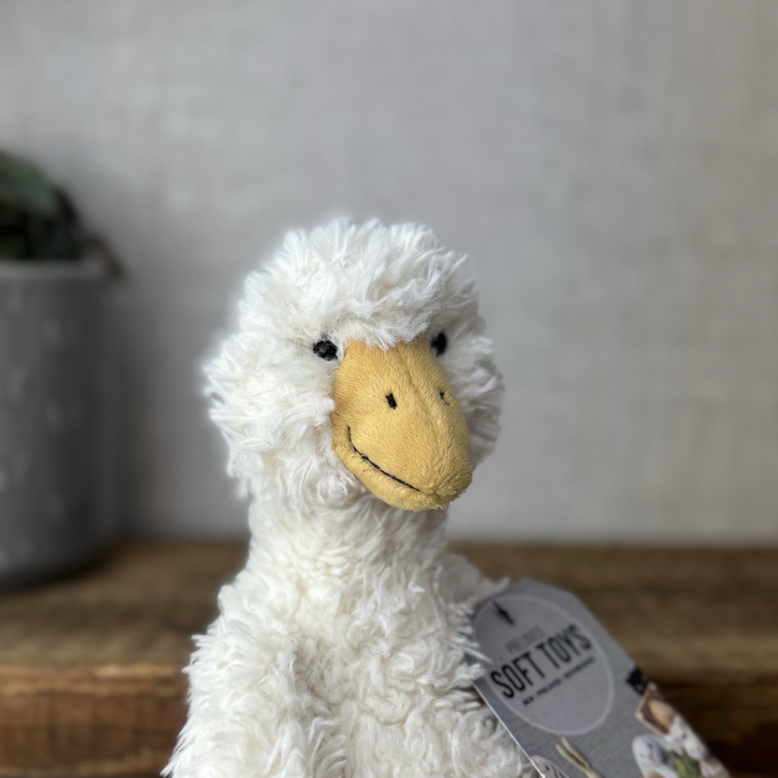 Jellycat James Goose Small - Small Cream Fluffy Goose Soft Toy Beanie 10”