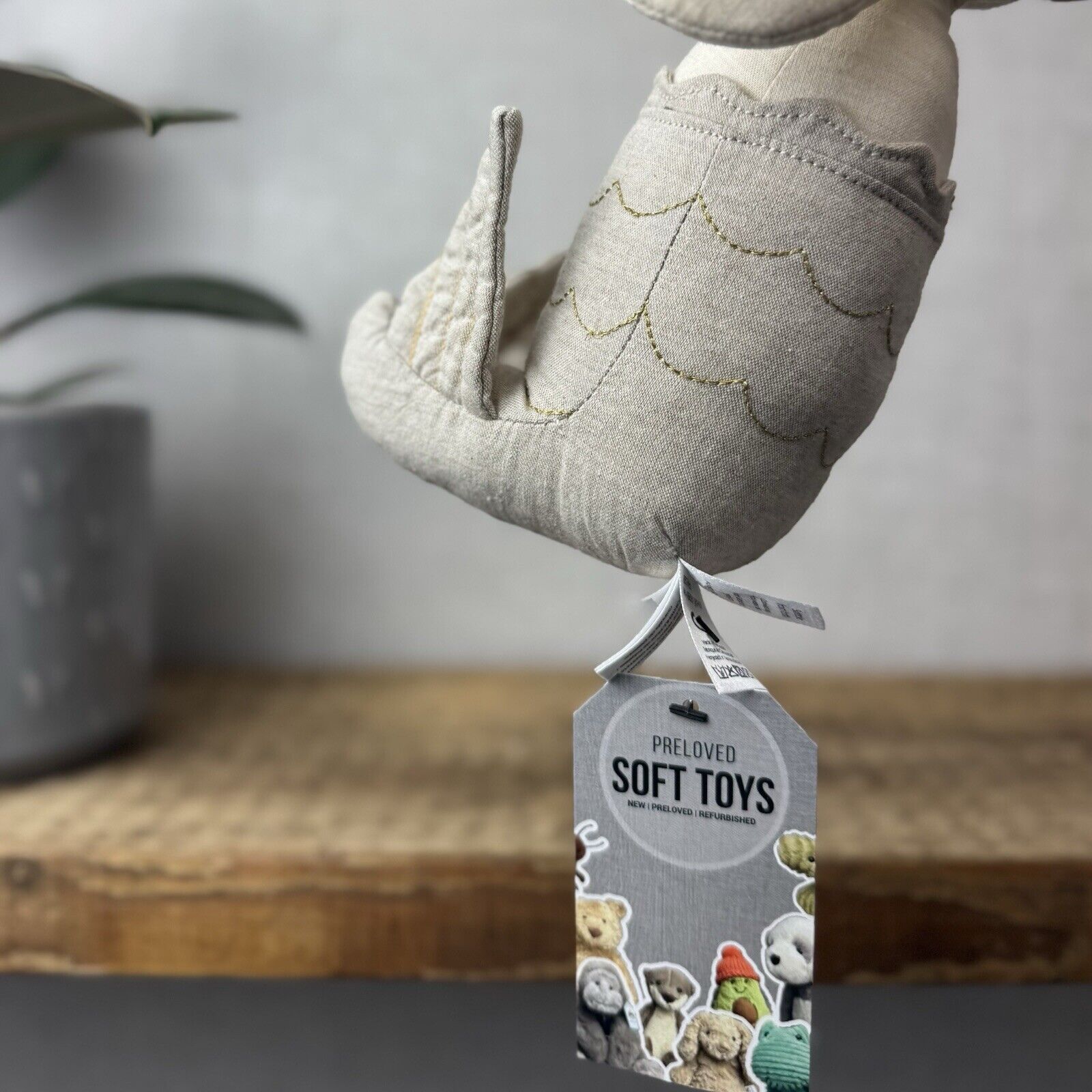 Jellycat Cream MerBunny - Mermaid Bunny Linen Beanie Plush Medium Soft Toy 12"